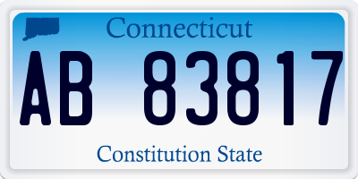 CT license plate AB83817