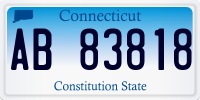 CT license plate AB83818