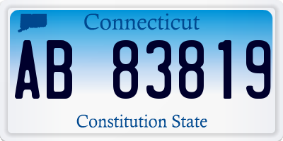 CT license plate AB83819