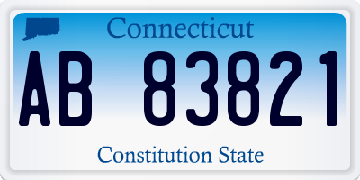 CT license plate AB83821