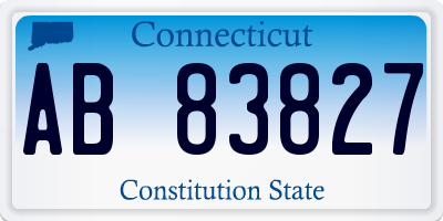 CT license plate AB83827