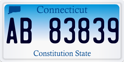 CT license plate AB83839