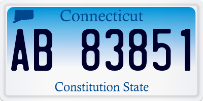 CT license plate AB83851