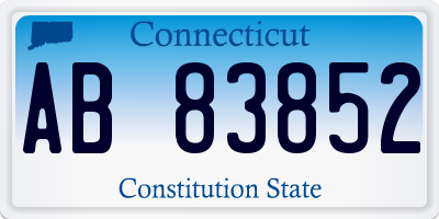 CT license plate AB83852