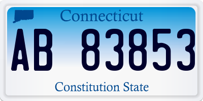 CT license plate AB83853