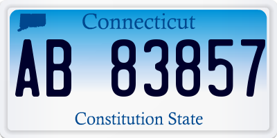 CT license plate AB83857