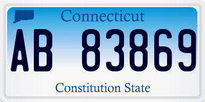 CT license plate AB83869