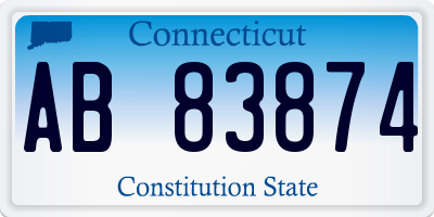 CT license plate AB83874