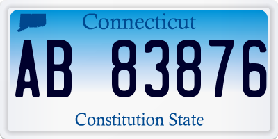 CT license plate AB83876