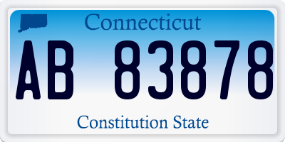 CT license plate AB83878