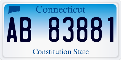 CT license plate AB83881