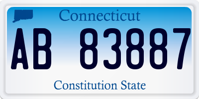 CT license plate AB83887