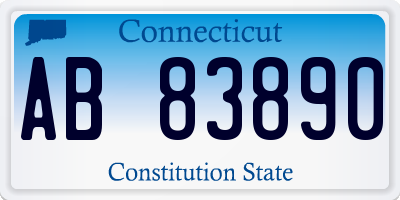 CT license plate AB83890