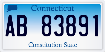 CT license plate AB83891