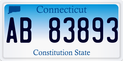 CT license plate AB83893