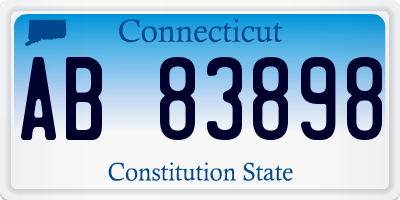 CT license plate AB83898