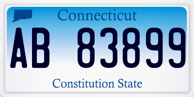 CT license plate AB83899