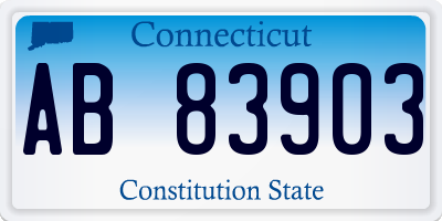 CT license plate AB83903