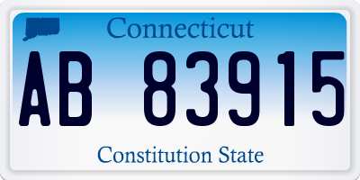 CT license plate AB83915