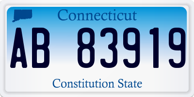 CT license plate AB83919