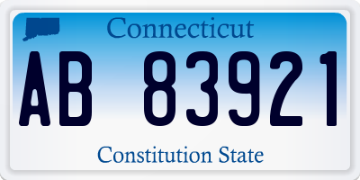 CT license plate AB83921