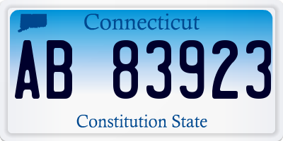 CT license plate AB83923