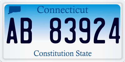 CT license plate AB83924