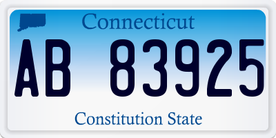 CT license plate AB83925