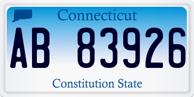 CT license plate AB83926