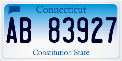 CT license plate AB83927