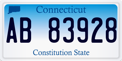 CT license plate AB83928