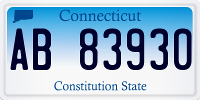 CT license plate AB83930