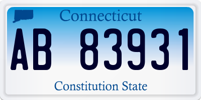 CT license plate AB83931