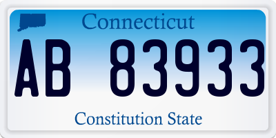 CT license plate AB83933