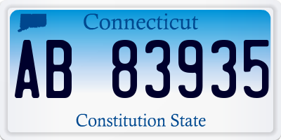 CT license plate AB83935