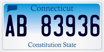 CT license plate AB83936