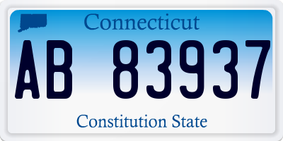 CT license plate AB83937