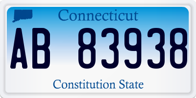 CT license plate AB83938