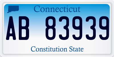 CT license plate AB83939