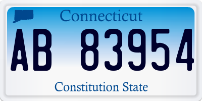 CT license plate AB83954