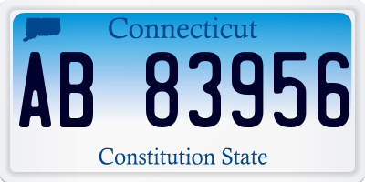 CT license plate AB83956