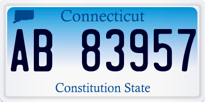 CT license plate AB83957