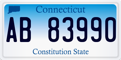 CT license plate AB83990