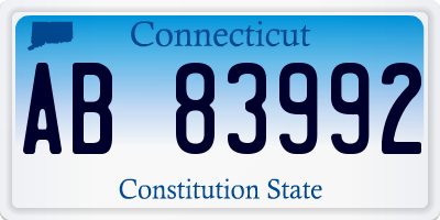 CT license plate AB83992