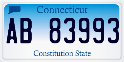 CT license plate AB83993