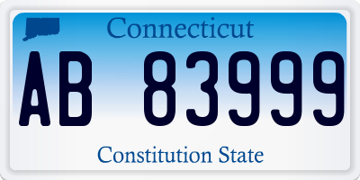 CT license plate AB83999