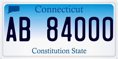 CT license plate AB84000