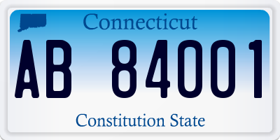 CT license plate AB84001