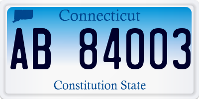 CT license plate AB84003