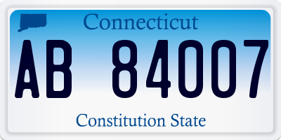 CT license plate AB84007